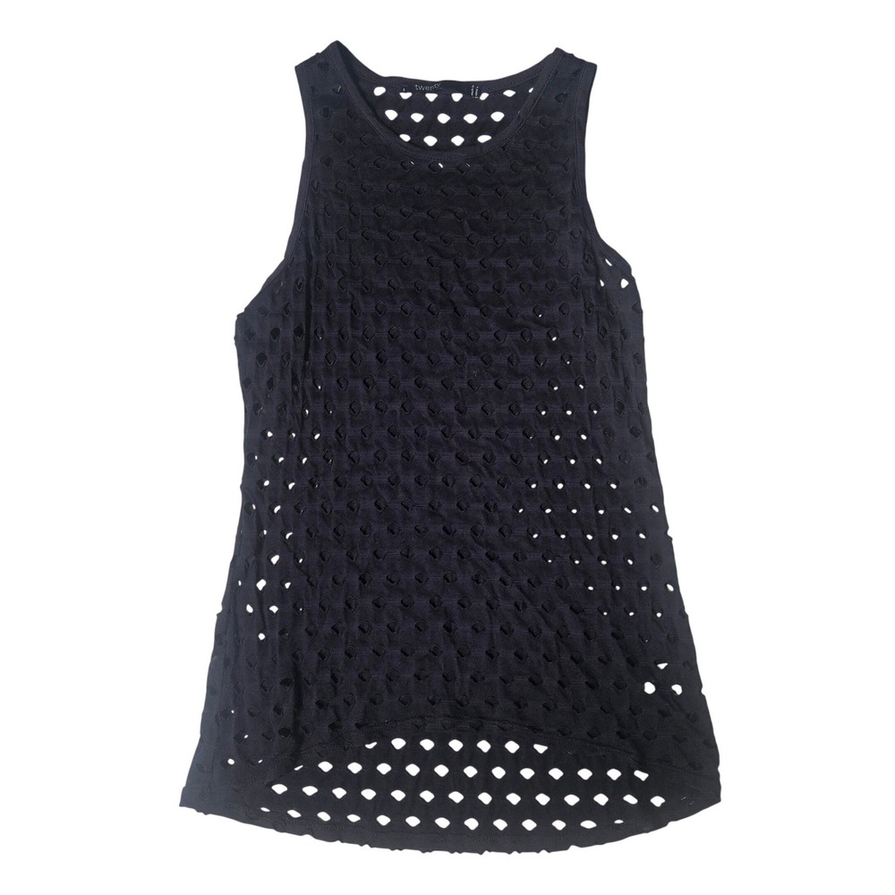 Twenty Montreal Distressed Punk Mesh Eyelet Tank Muscle Tee Grunge Cyber‎ Small